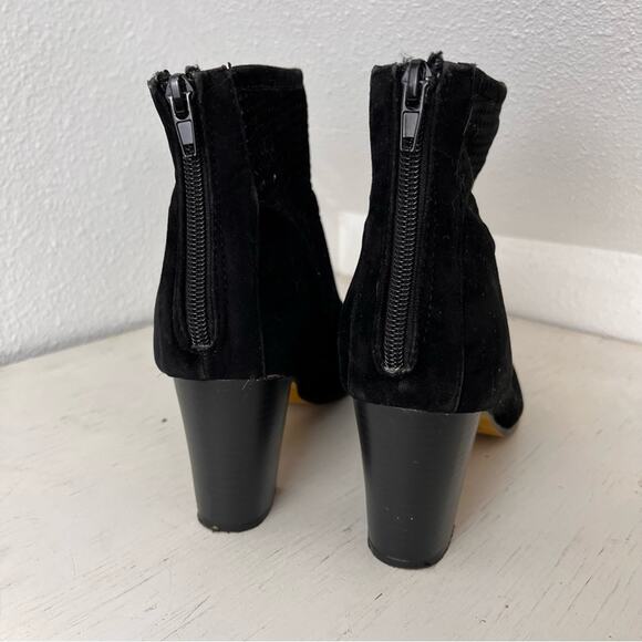 Shiekh black faux suede block heel fashion bootie size 10 - Picture 4 of 9